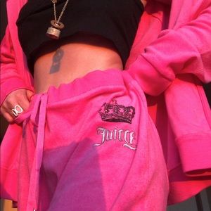 HOT PINK JUICY COUTURE VELOUR TRACK SUIT